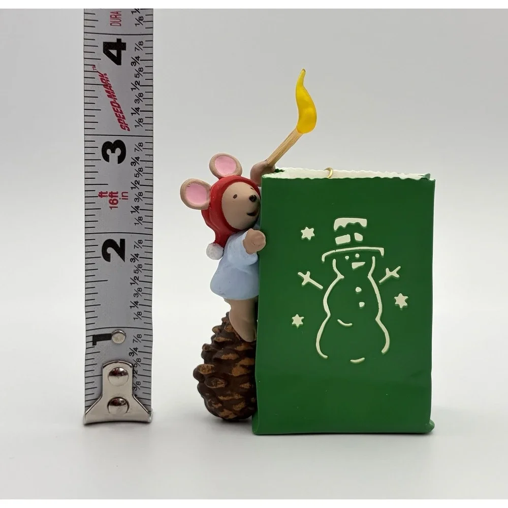 1997 Hallmark Keepsake Ornament Chris Mouse Luminaria Magic Light 13th Vintage